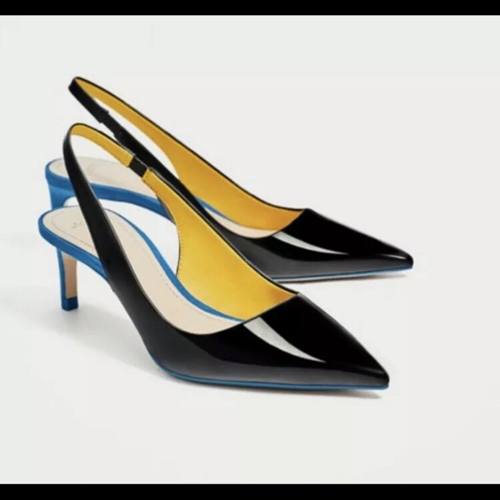 NWT Zara slingback kitten heels
